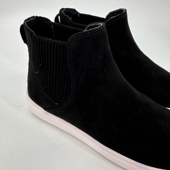 Steven by Steve Madden Hi Top Black Suede Leather Pull On Sneaker Women Size 6.5 - Picture 2 of 9